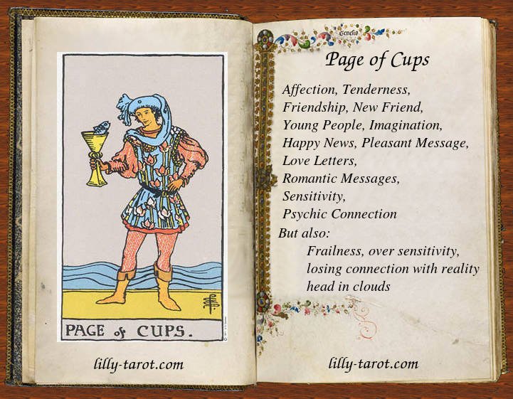 Page of Cups: Affection, Tenderness, Head In Clouds Meaning of Page of Cups